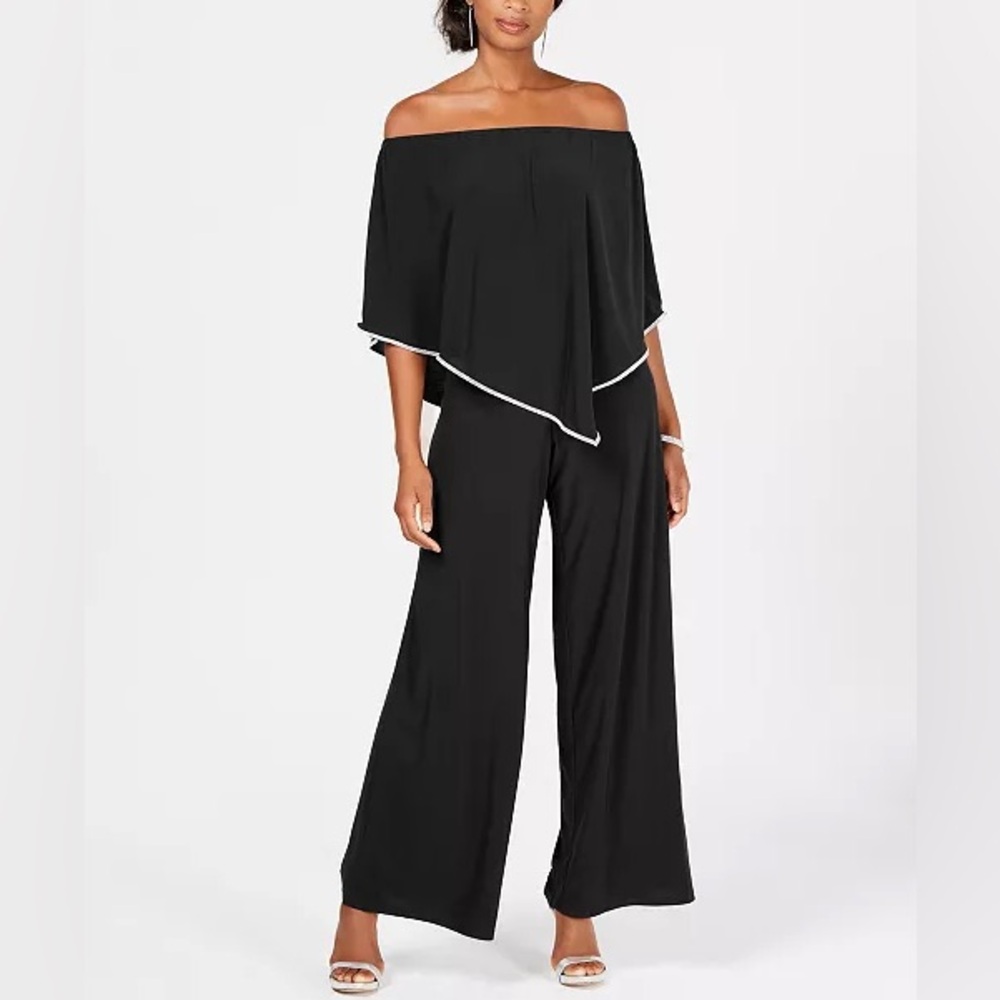 MSK Off-The-Shoulder Overlay Jumpsuit Size Medium NWT